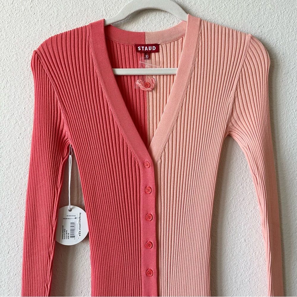 Staud Shoko Colorblock Sweater Dress in Peach Size XS - Picture 6 of 11
